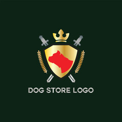 dog store logo design vector 