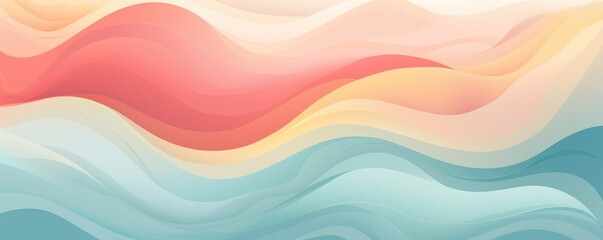 Abstract wallpaper of organic lines illustration with diffferent shades of colors, panorama. Generative Ai. - obrazy, fototapety, plakaty