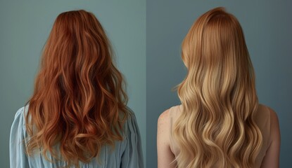 Naklejka premium Visible results of hair treatment showcased through compelling before and after images, highlighting the transformative effects.
