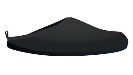 Black home footwear. vector illustration