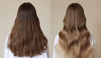 Visible results of hair treatment showcased through compelling before and after images, highlighting the transformative effects.