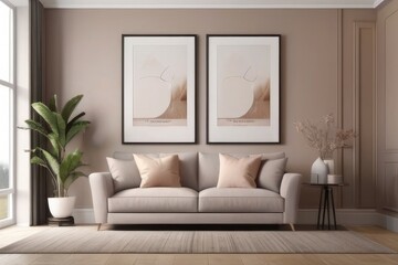 Aesthetic Home Decor Framed Poster Showcase in a Stylish Living Space"