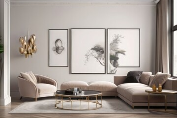 Artistic Atmosphere Stylish Furnishings in a Creative Gallery Space, Home Exhibition Vibes