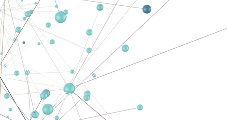 Abstract polygonal space with connecting dots and lines. Dark background. Connection structure. 3d Widescreen