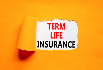 Term life insurance symbol. Concept words Term life insurance on beautiful white paper. Beautiful...