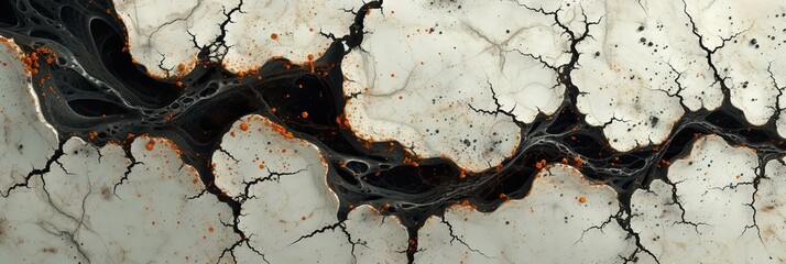 Abstract chemogram, chemigram wallpaper, texture portraying a close up of a colored cracks and veins in the ground. desolate reminder of a harsh drought. 