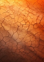 Texture of dry cracked ground surface with sunset light, climate change. Generative Ai.