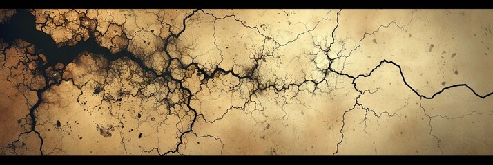 Abstract chemogram, chemigram wallpaper, texture portraying a close up of a colored cracks and veins in the ground. desolate reminder of a harsh drought. 