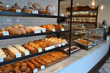 Gourmet bakery with an emphasis on artisanal breads Pastries And custom cake designs