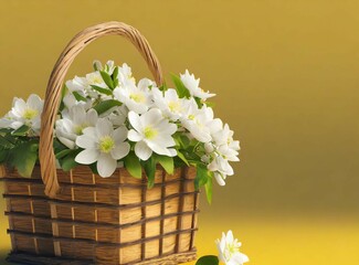 Beautiful basket with flowers