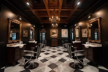 Upscale barbershop offering premium grooming services and a classic gentlemen's ambiance
