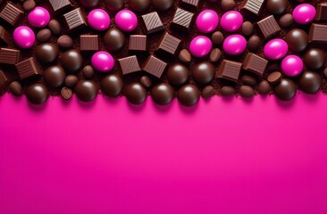 chocolate on a pink background