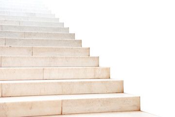 Marble staircase with stone stairs in building in PNG isolated on transparent background