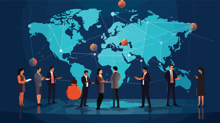 Network. Global Business. Illustration.