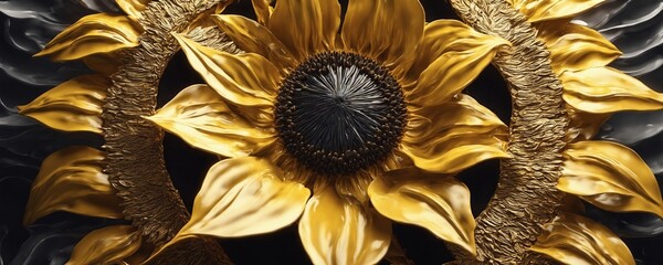 there is a close up of a sunflower with many petals