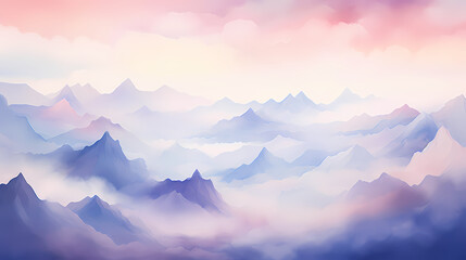 Stunning mountains, panoramic peaks PPT background