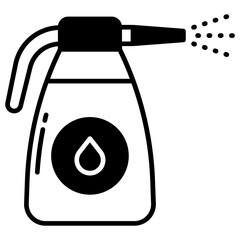 Spray bottle glyph and line vector illustration