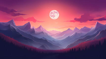 Stunning mountains, panoramic peaks PPT background