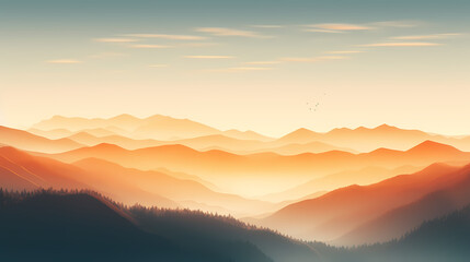 Stunning mountains, panoramic peaks PPT background