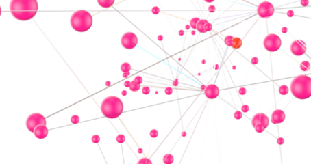 Abstract polygonal space with connecting dots and lines. Dark background. Connection structure. 3d Widescreen