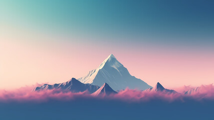 Stunning mountains, panoramic peaks PPT background