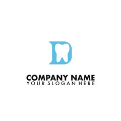 Letter d dental Logo vector design.