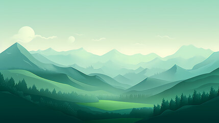 Mountain peak illustration, mountain aerial photography PPT background illustration