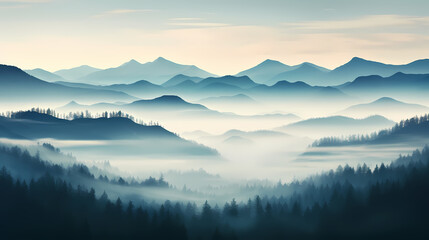Obraz premium Mountain peak illustration, mountain aerial photography PPT background illustration