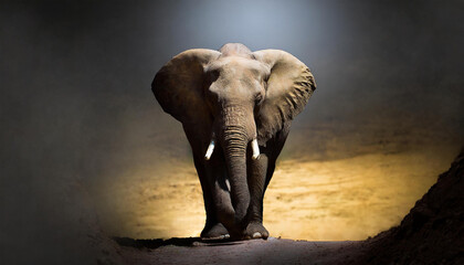 Obraz premium Elefant im Lichtschein