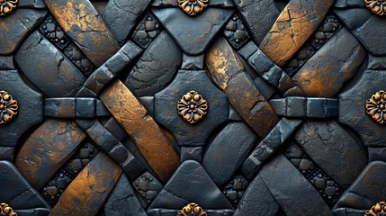 Deurstickers Ornate Gothic Tile Artwork © Raad