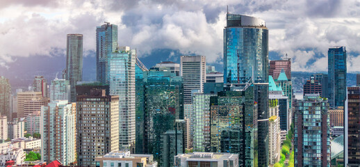 Buildings in Downtown Vancouver City. BC, Canada