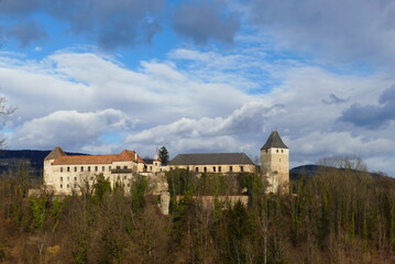 Fototapeta na wymiar Blick auf Burg Thalberg, Wechselland, Steiermark (9)
