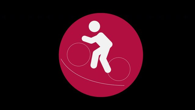 Pictograma de los Juegos Ol&iacute;mpicos de lado derecho con el deporte ciclismo BMX racing con alpha en un circulo rojo