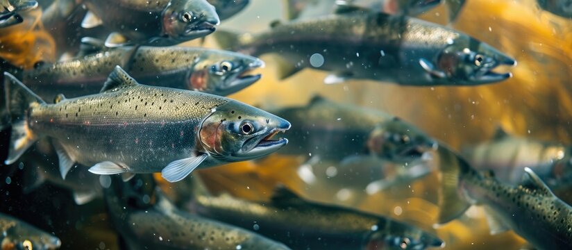 A cohort of juvenile salmon, preparing for migration to the ocean, called Smolts.