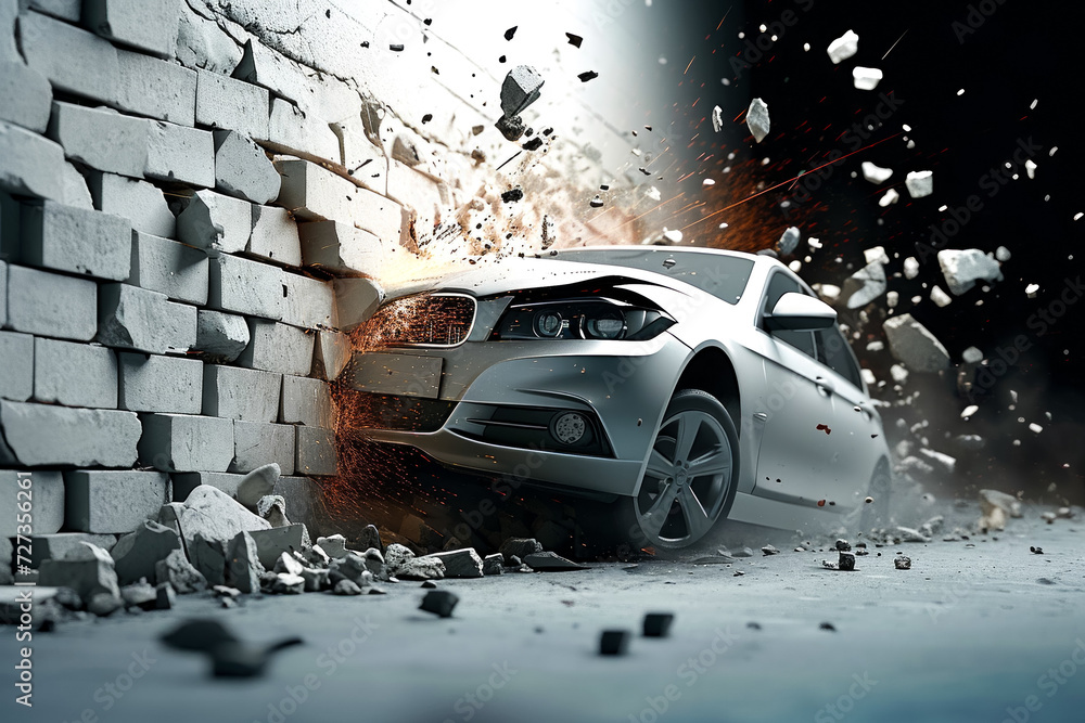 Poster crash test concept. background with selective focus and copy space