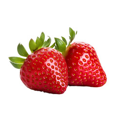 Strawberries isolated on transparent and white background. Ideal for use in advertising. Generative ai