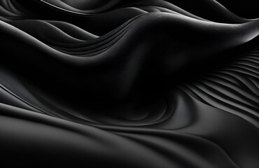 A clean and elegant black cloth or bed sheet background. Generative Ai
