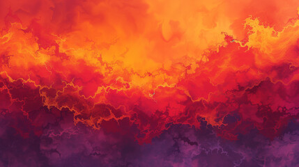 Abstract interpretation of a fiery sunset with vivid reds, oranges, and purples blending seamlessly wallpaper background