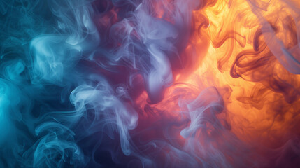 Fototapeta na wymiar Ethereal smoke patterns in a cosmic color palette, evoking a sense of deep space mystery