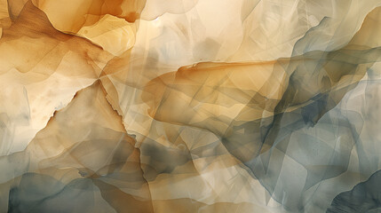 Softly blended watercolor wash with abstract forms and textures in serene earth tones wallpaper background