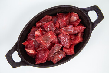 minced meat on a white background