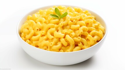 Photo of a Delicious Plate of Italian Macaroni and Cheese on a White Background