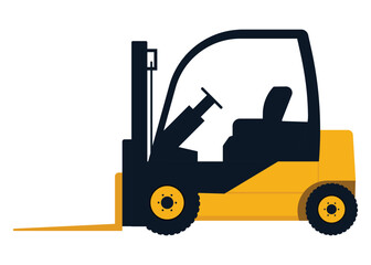 Stock forklift with fork extensions. Vector illustration.