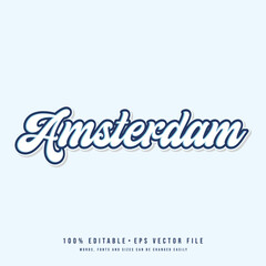 Amsterdam text effect vector. Editable college t-shirt design printable text effect vector	