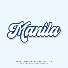 Manila text effect vector. Editable college t-shirt design printable text effect vector	