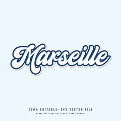 Naklejka na ściany i meble Marseille text effect vector. Editable college t-shirt design printable text effect vector 
