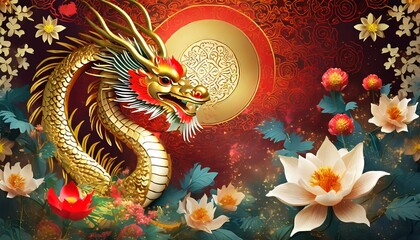 Obraz premium chinese dragon statue