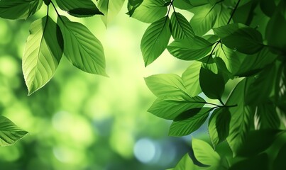 Green Leaves on Abstract Background in the Style of [Specify the Style]

