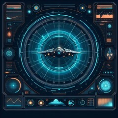 Fototapeta premium Futuristic virtual graphic touch user interface, HUD. For web design and application interface, also useful for infographics.