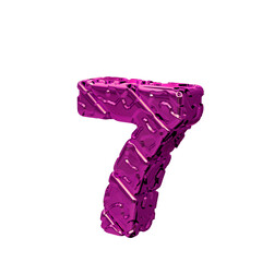 The purple unpolished symbol turned to the left. number 7